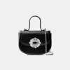 Minaudière con cierre de strass Black