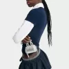 Minifalda con cintura en contraste Navy