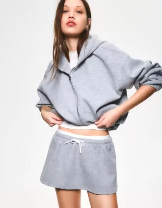 Minifalda con doble cintura Grey