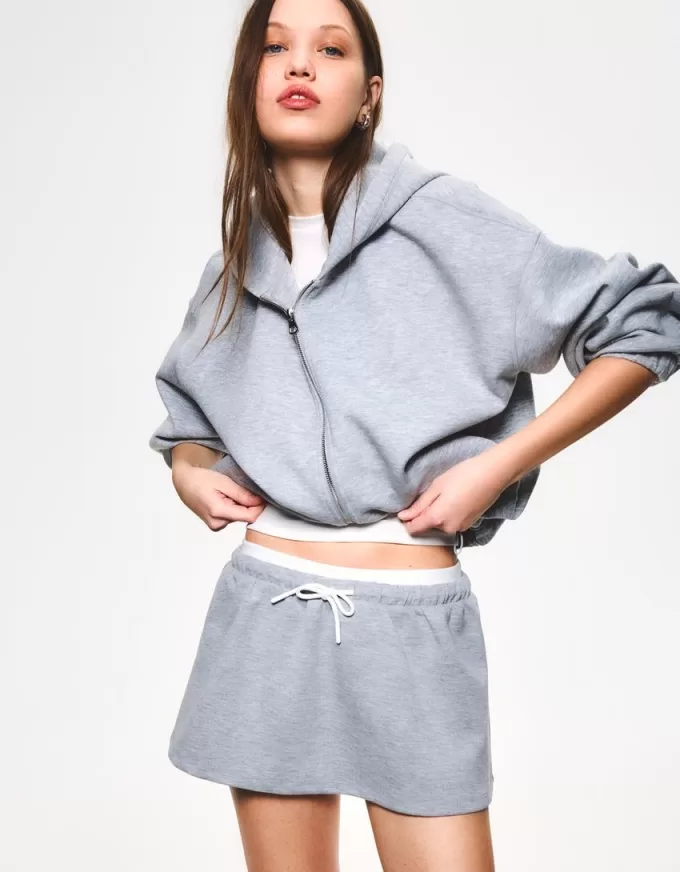 Minifalda con doble cintura Grey