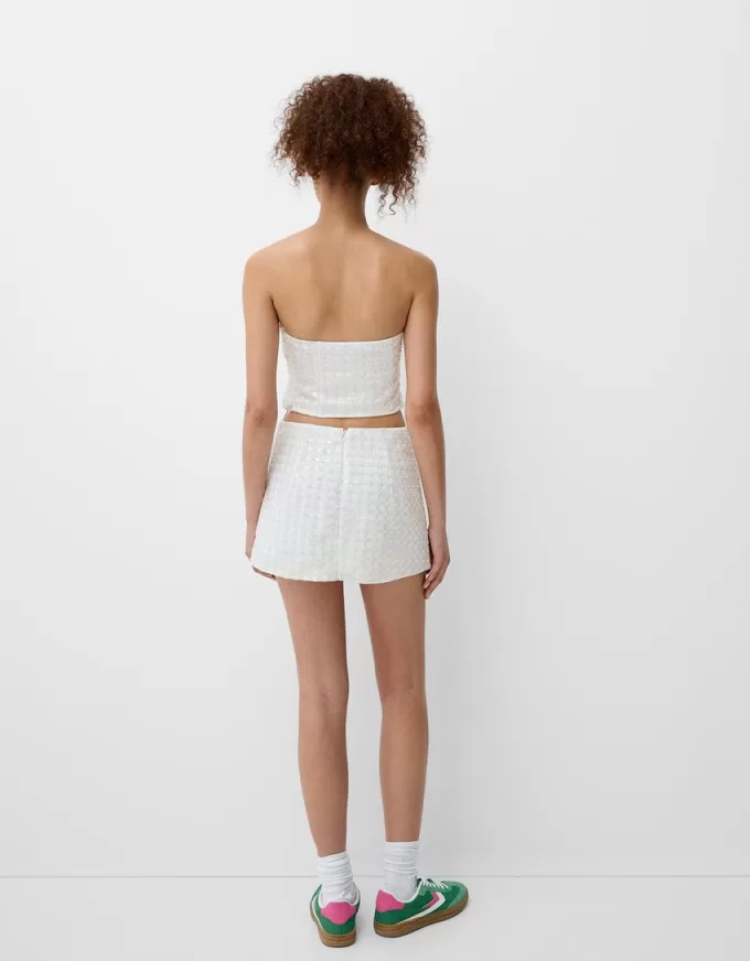 Minifalda con pedrería Off white