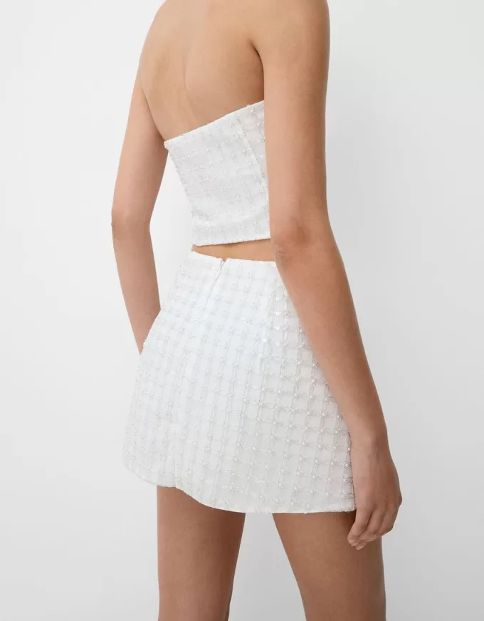 Minifalda con pedrería Off white