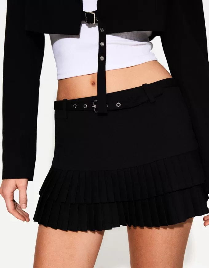Minifalda con pliegues Black