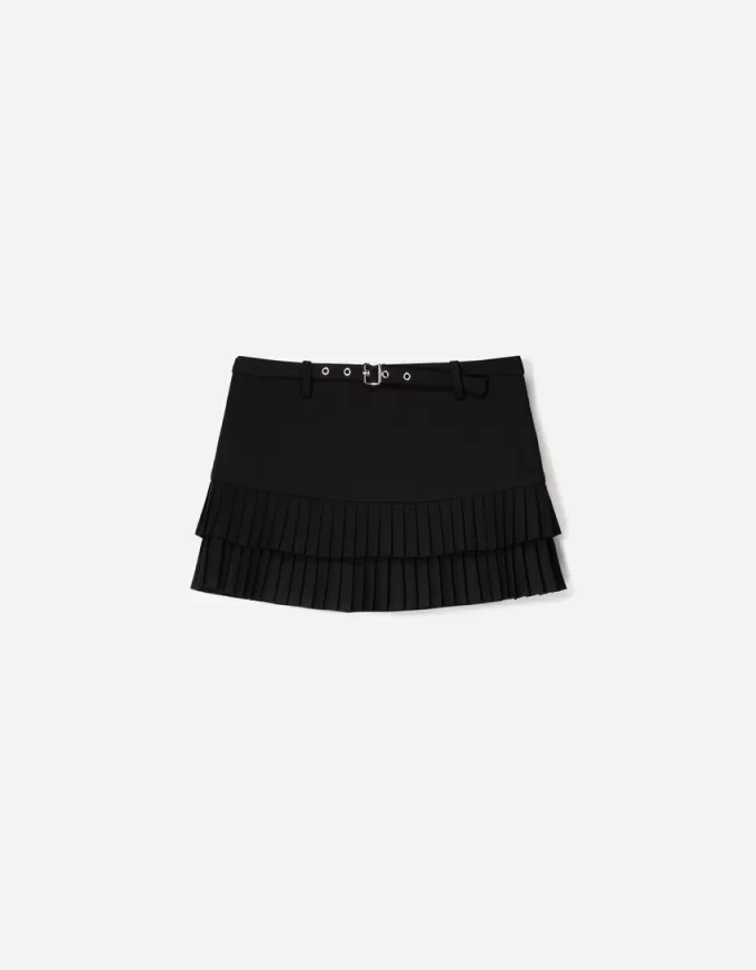 Minifalda con pliegues Black