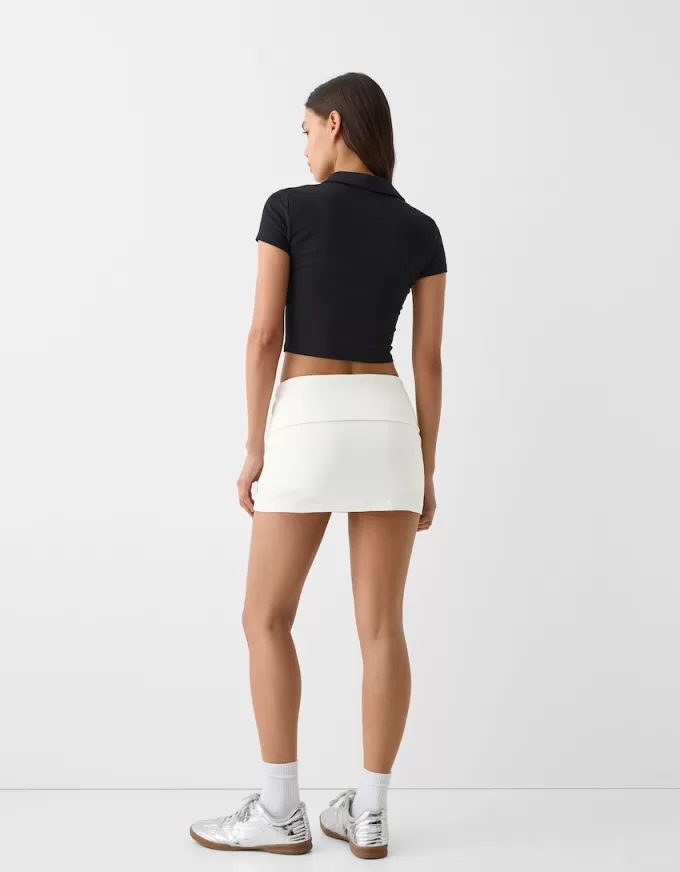 Minifalda con pliegues en la cintura Off white