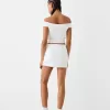 Minifalda con pliegues en la cintura Off white