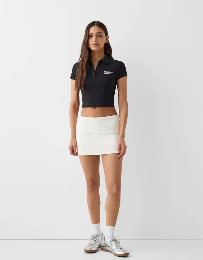 Minifalda con pliegues en la cintura Off white