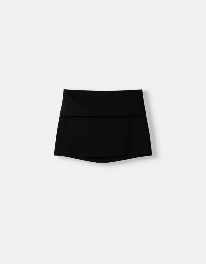 Minifalda con pliegues en la cintura Black