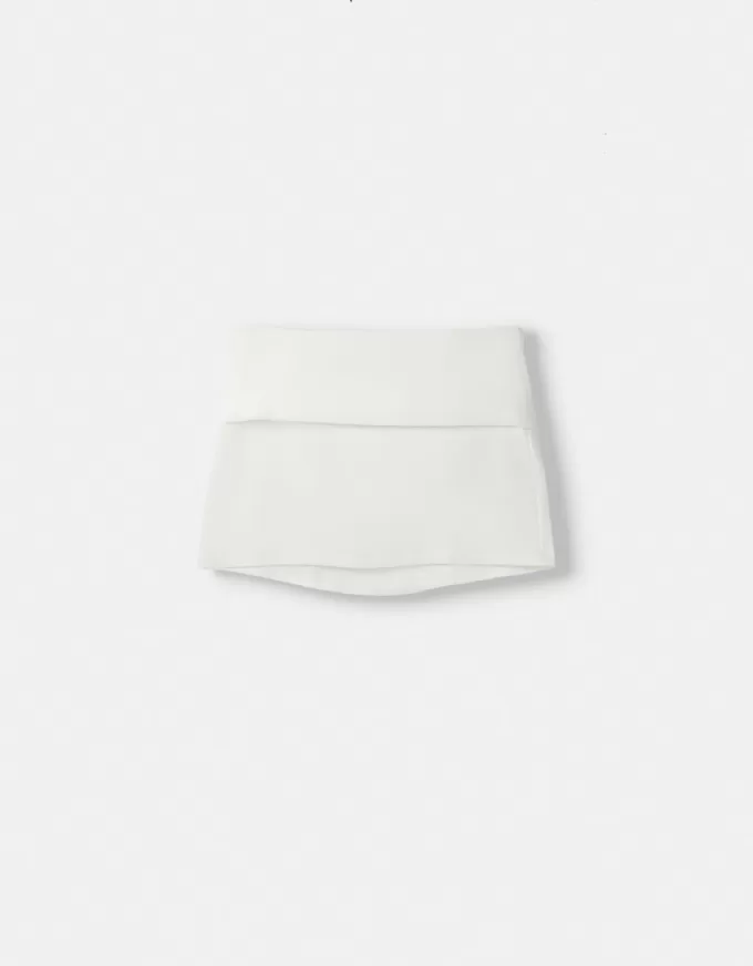 Minifalda con pliegues en la cintura Off white