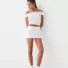 Minifalda con pliegues en la cintura Off white