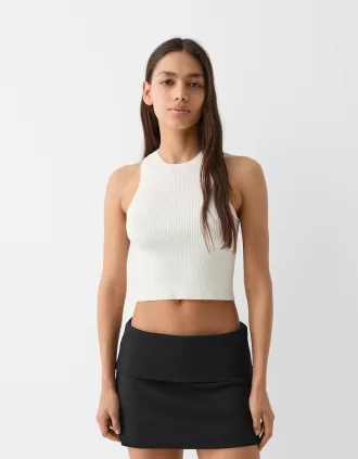 Minifalda con pliegues en la cintura Black