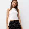 Minifalda con volantes y cintura elástica Black