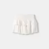 Minifalda con volantes y cintura elástica Cream