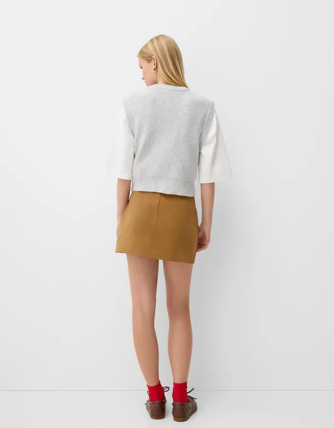 Minifalda de antelina Brown