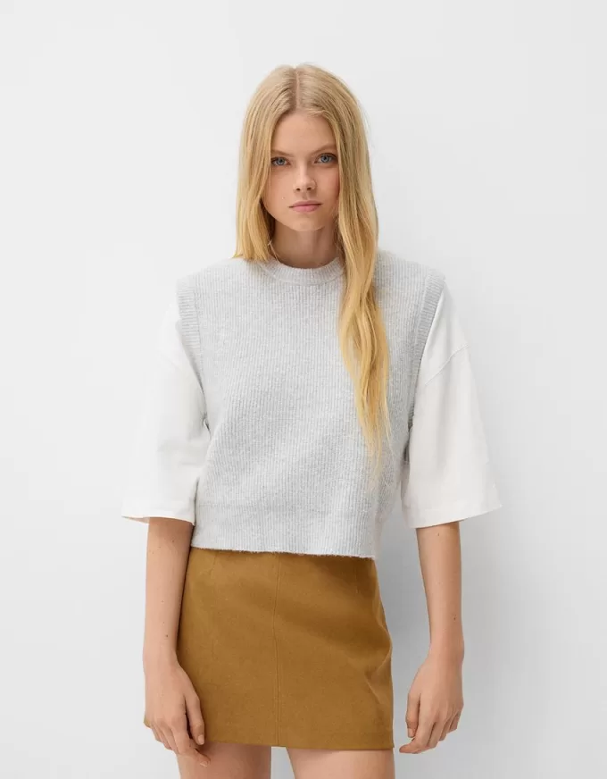 Minifalda de antelina Brown