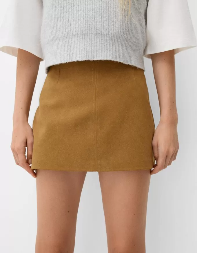Minifalda de antelina Brown