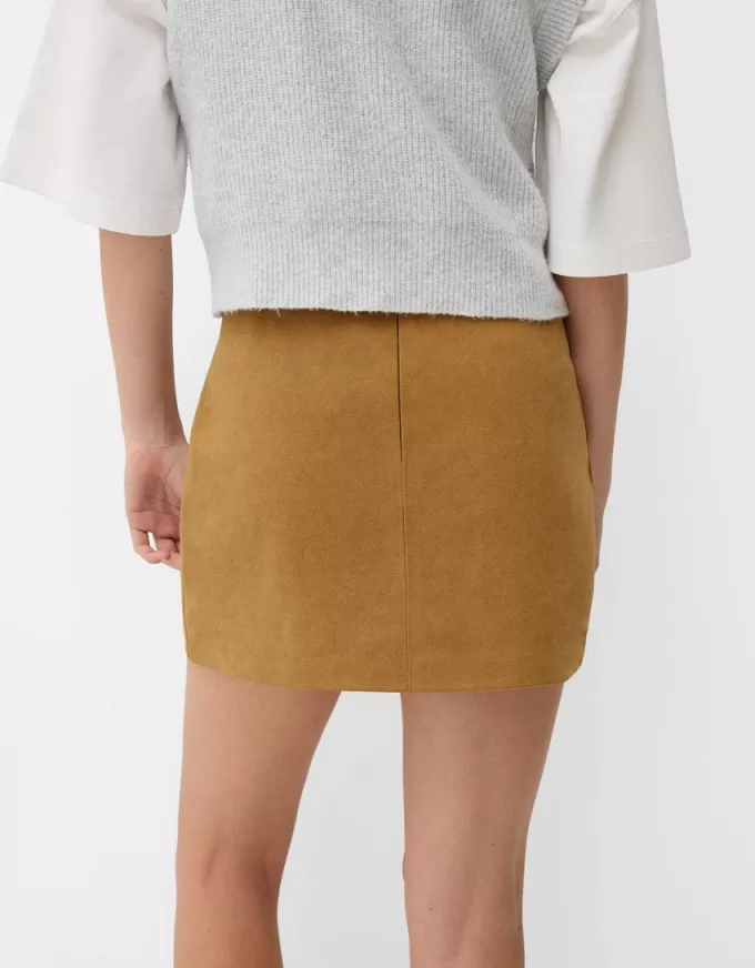 Minifalda de antelina Brown