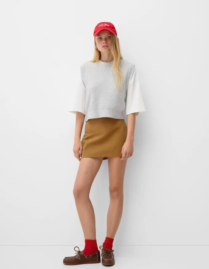Minifalda de antelina Brown