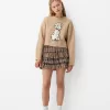 Minifalda de cuadros Camel