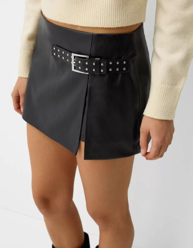 Minifalda de piel sintética Black
