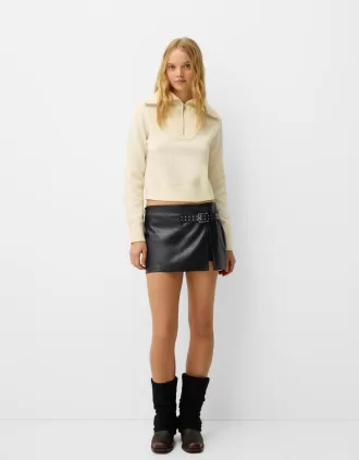 Minifalda de piel sintética Black
