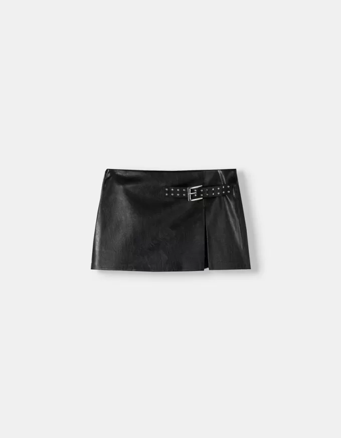 Minifalda de piel sintética Black