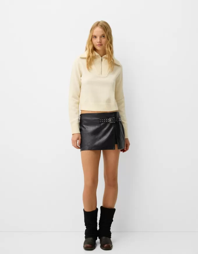 Minifalda de piel sintética Black