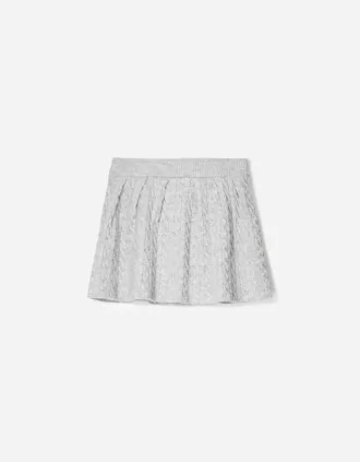 Minifalda de punto trenzado Grey