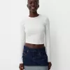Minifalda denim con vuelta Blue