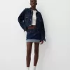 Minifalda denim con vuelta Blue