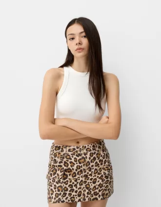 Minifalda estampado animal Multicolored
