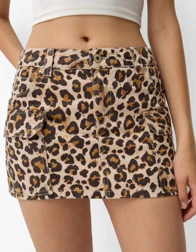 Minifalda estampado animal Multicolored