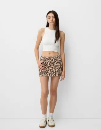 Minifalda estampado animal Multicolored
