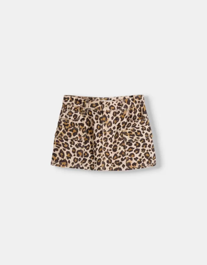 Minifalda estampado animal Multicolored