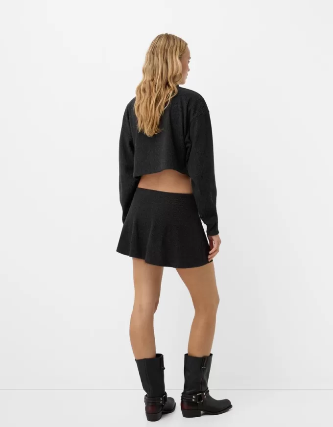 Minifalda tacto suave Dark grey