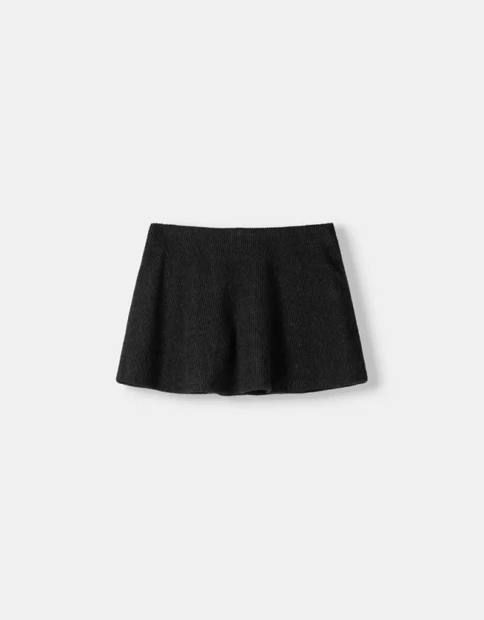 Minifalda tacto suave Dark grey