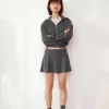 Minifalda tacto suave Dark grey