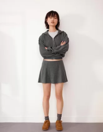 Minifalda tacto suave Dark grey