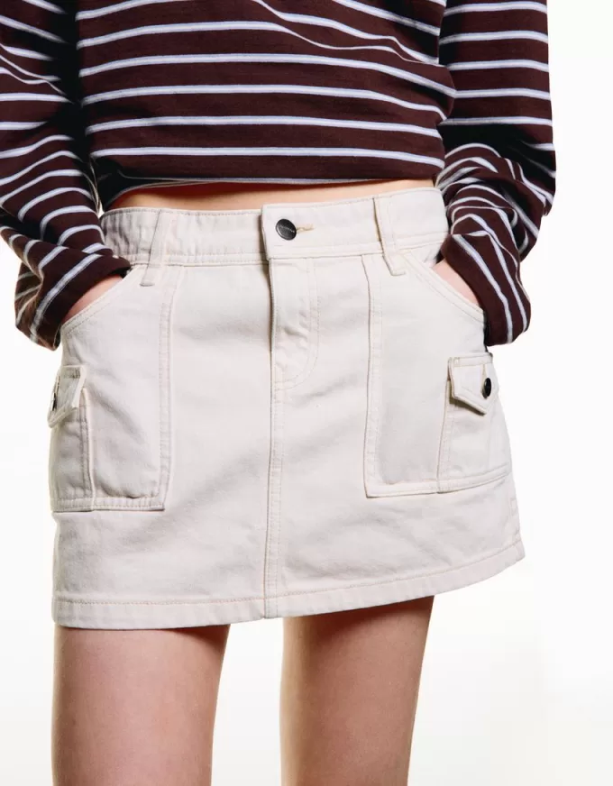 Minifalda utilitaria Off white