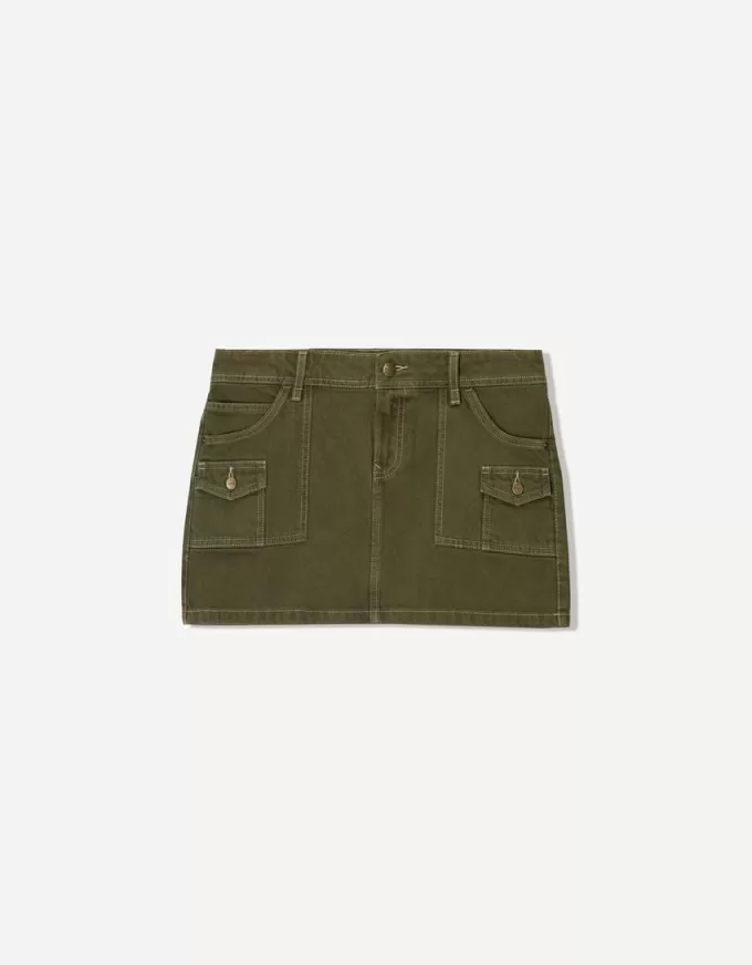 Minifalda utilitaria Khaki