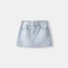 Minifalda vaquera con strass Light blue