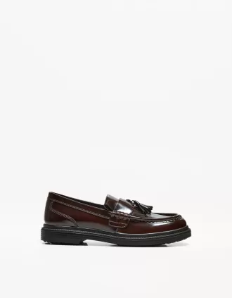 Mocasines con flecos y borlas Maroon