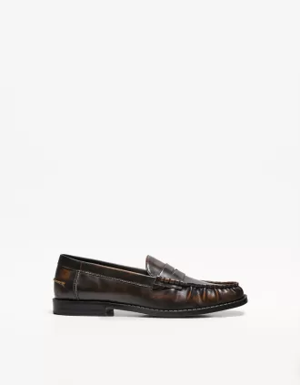 Mocasines detalle fruncido Brown