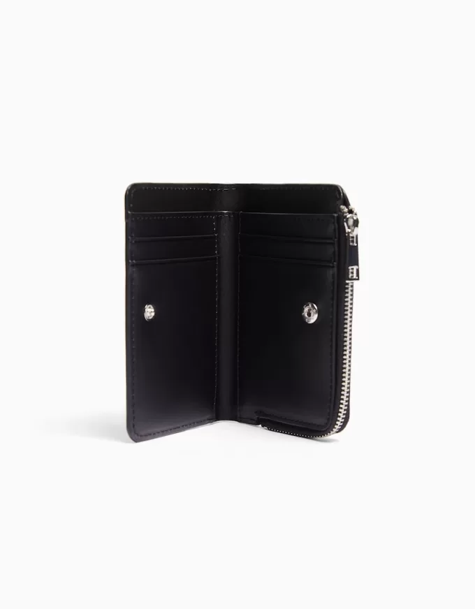 Monedero con estampado animal efecto charol grabado Black