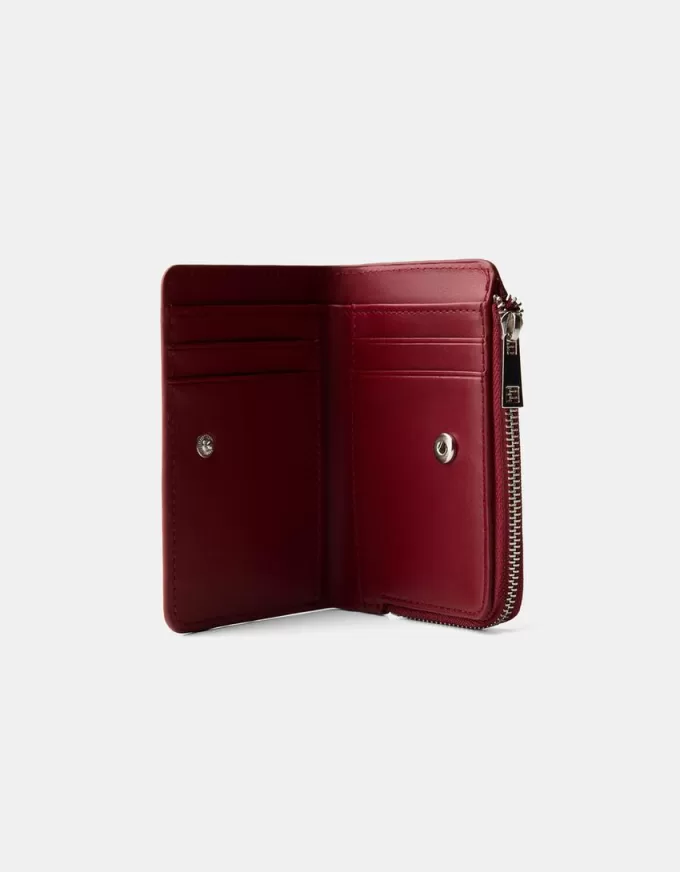 Monedero con estampado animal efecto charol grabado Burgundy
