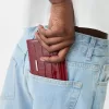 Monedero con estampado animal efecto charol grabado Burgundy