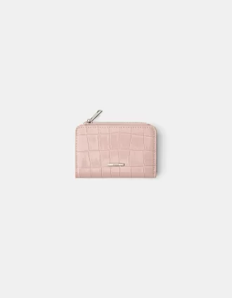 Monedero con estampado animal efecto charol grabado Pink Monedero con estampado animal efecto charol grabado Pink