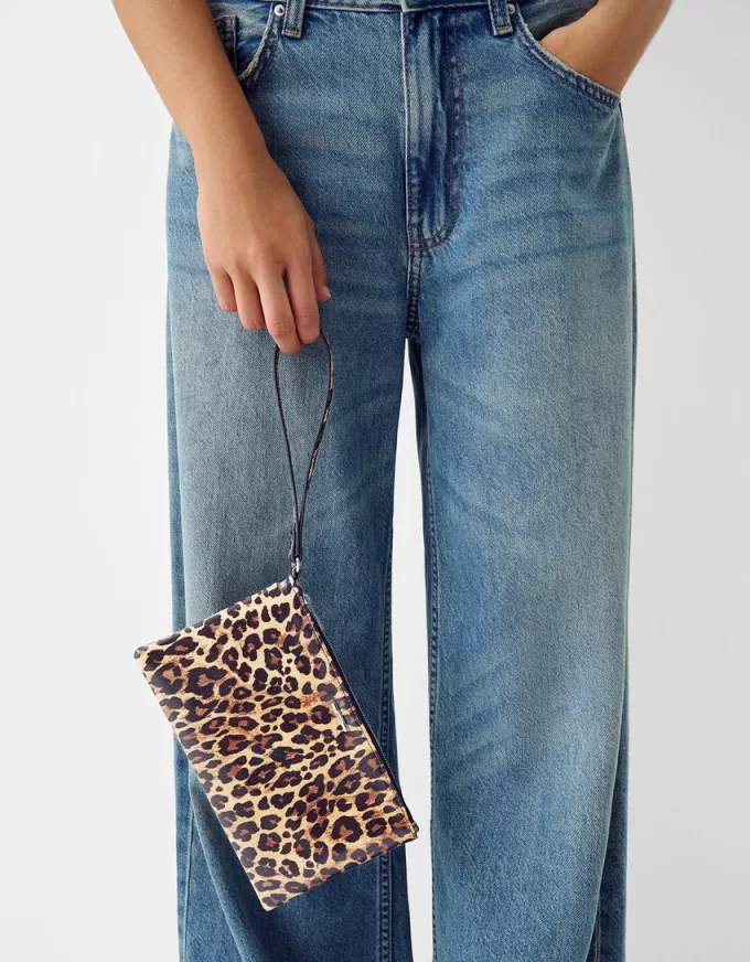 Monedero estampado animal Brown