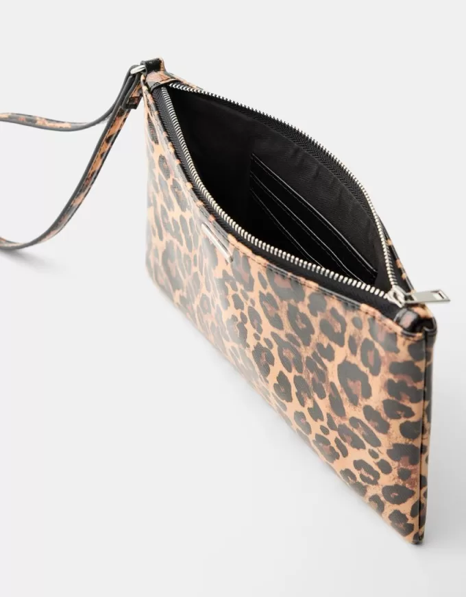 Monedero estampado animal Brown