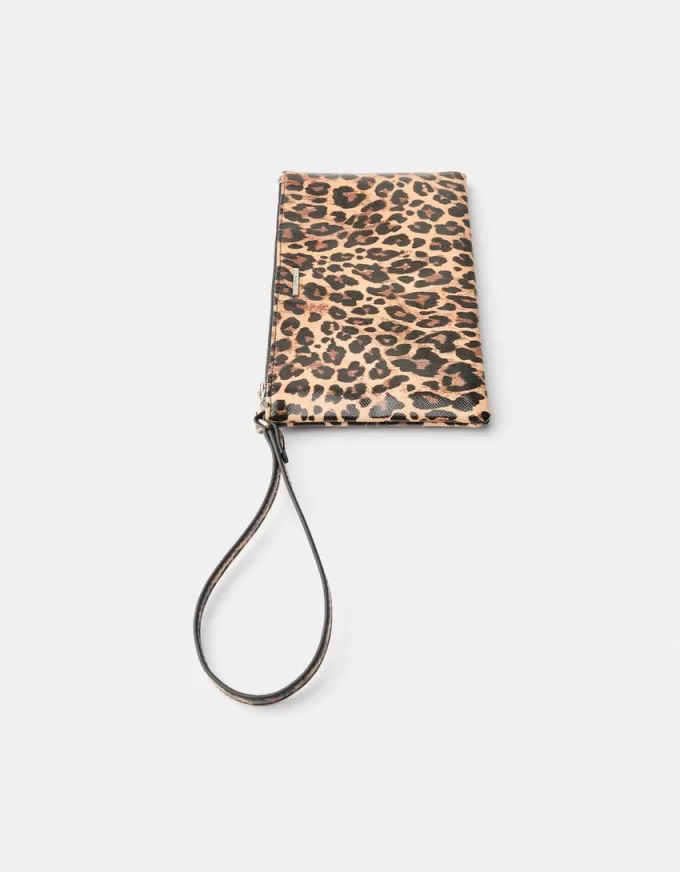 Monedero estampado animal Brown
